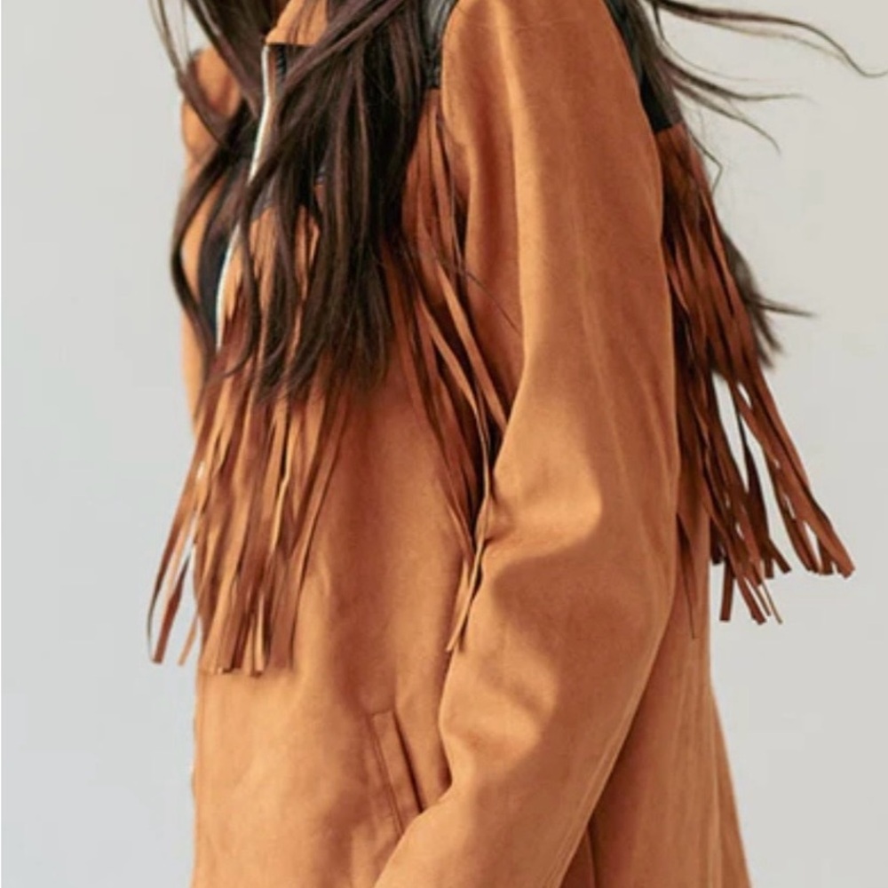 WWW NY Acorn and Black Fringe Jacket